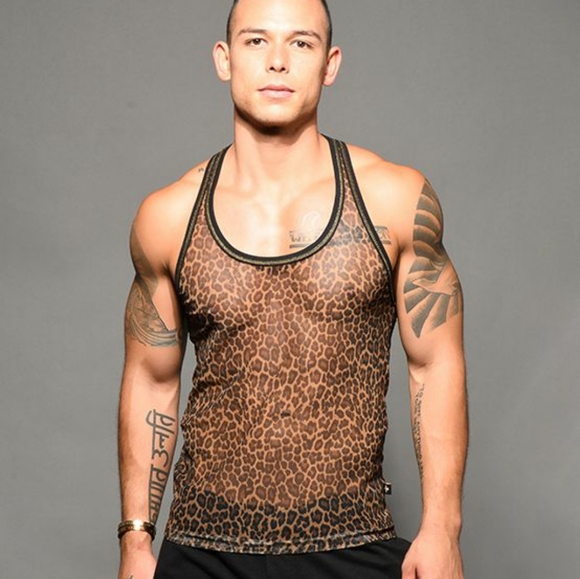 Andrew Christian Other - Andrew Christian leopard sheer tank M NWT